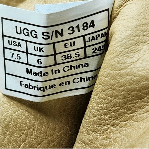 UGG Channing Tall Riding Boots Sz 7.5 Chestnut Pebbled Leather 3184 - Picture 13 of 14